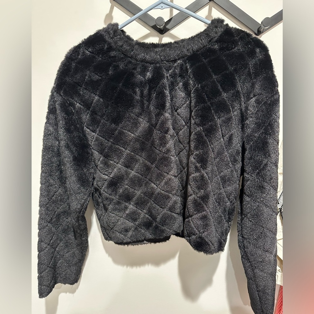 Zara cropped fuzzy sweatshirt